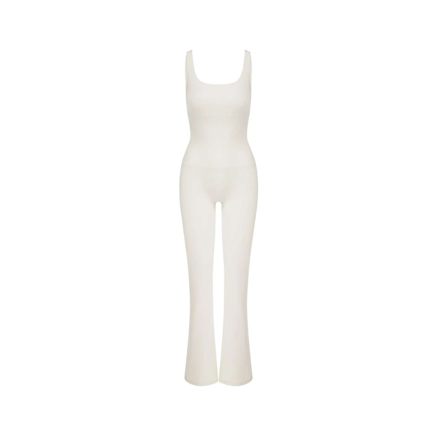 Anastasia Flared Leg Jumpsuit - Ivory AMADAWEAR