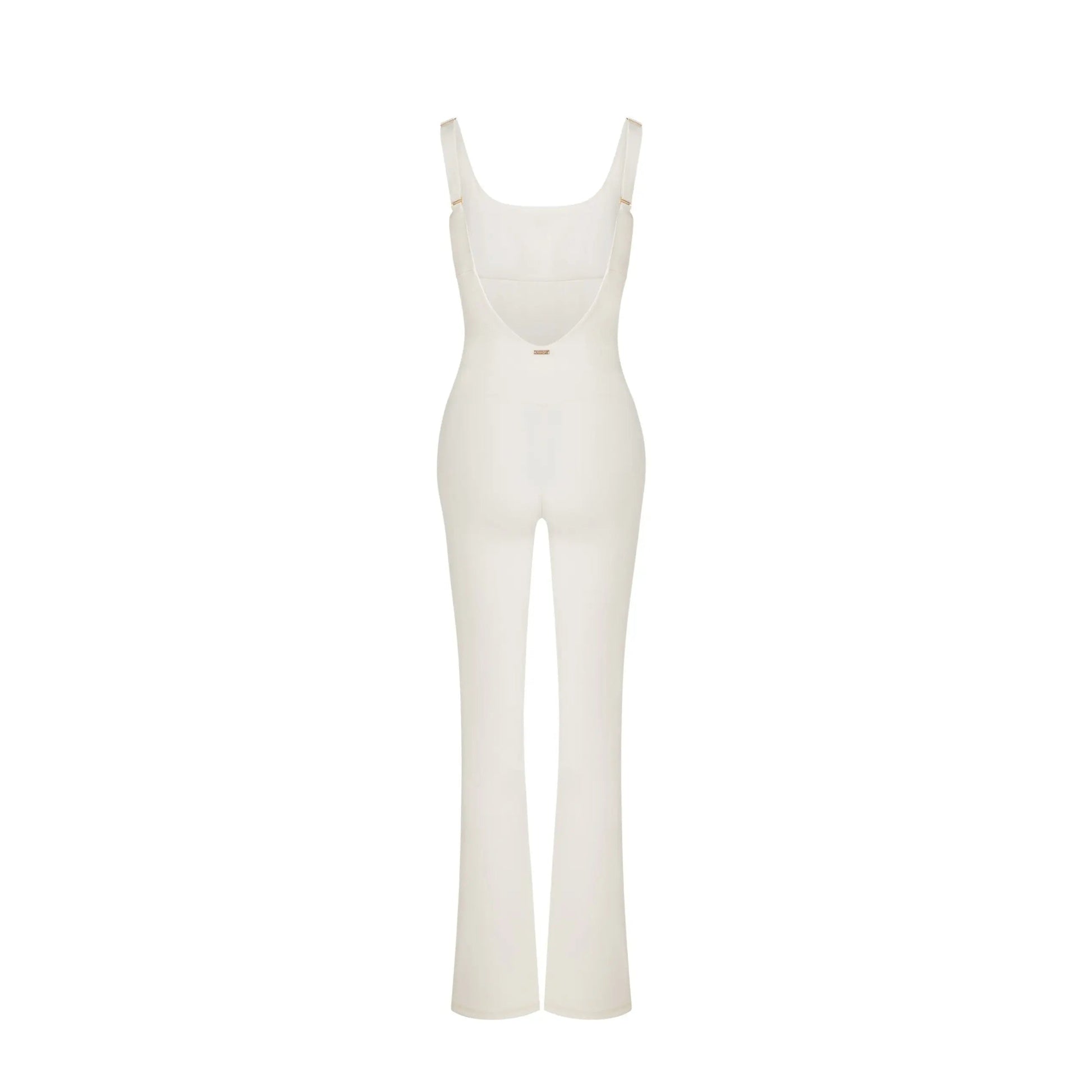 Anastasia Flared Leg Jumpsuit - Ivory AMADAWEAR