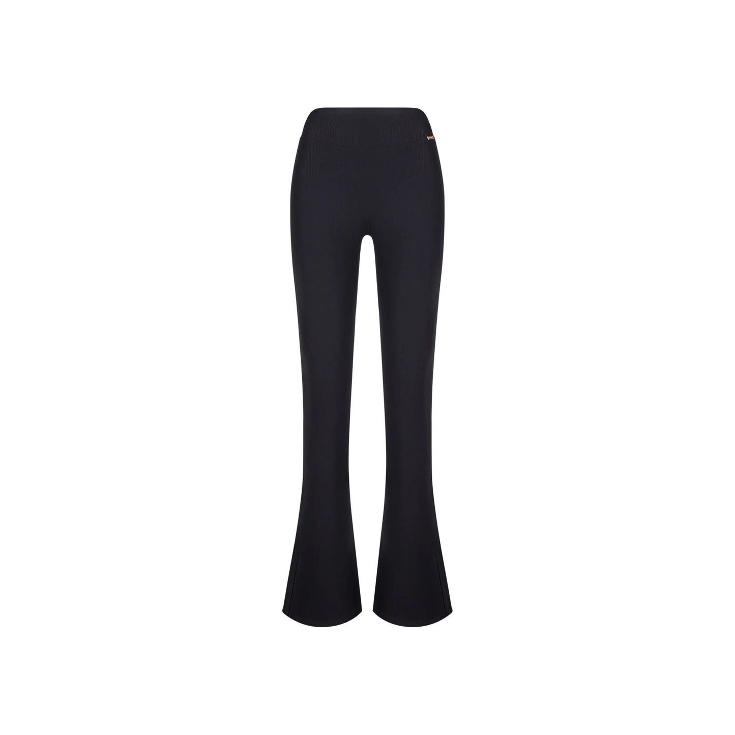 Cozma Flare Slit Leggings Ribbed - Black AMADAWEAR