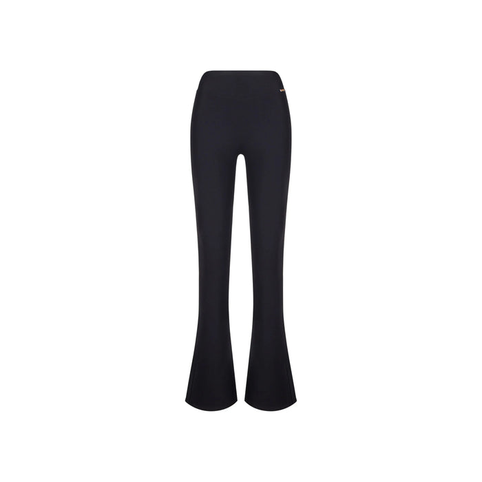 Cozma Flare Slit Leggings Ribbed - Black AMADAWEAR