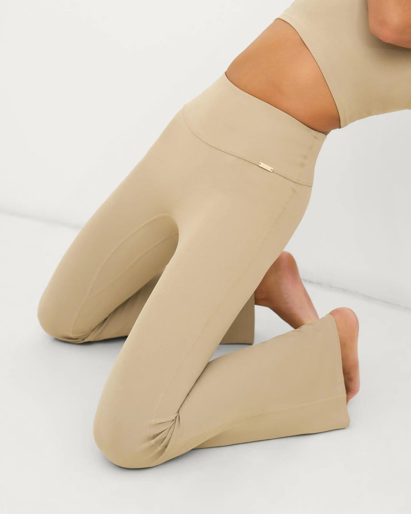 Lia Scrunched Flare Leggings - Nude