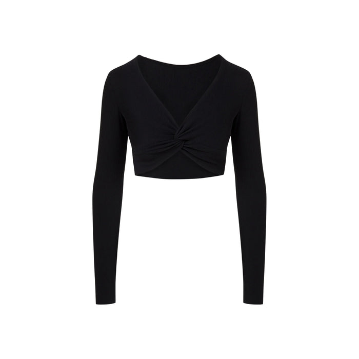 Yasmine Long Sleeve Top - Black AMADAWEAR